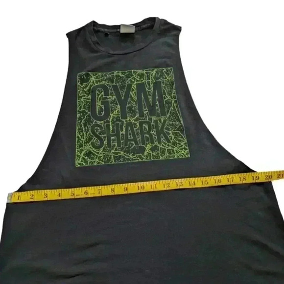 Gymshark Muscle Tank Black Green Graphic Logo Workout Top Men's size Medium - Picture 10 of 11